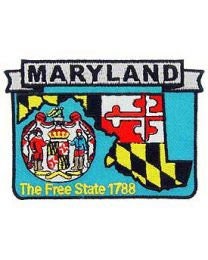 MARYLAND State Map Embroidered Patch Applique - USA United States of America Patch