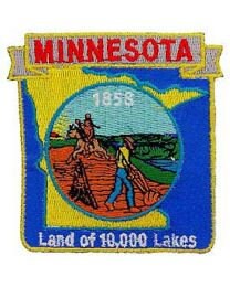 MINNESOTA State Map Embroidered Patch Applique - USA United States of America Patch
