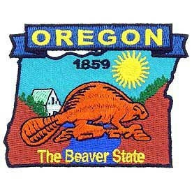 OREGON State Map Embroidered Patch Applique - USA United States of America Patch Craft Supply