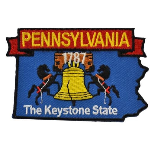 PENNSYLVANIA State Map Embroidered Patch Applique - USA United States of America Patch