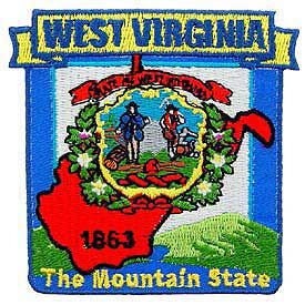WEST VIRGINIA State Map Embroidered Patch Applique - USA United States of America Patch Craft Supply