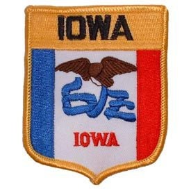 IOWA State Shield Embroidered Patch Applique - USA United States of America Patch Craft Supply