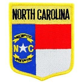 NORTH CAROLINA State Shield Embroidered Patch Applique - USA United States of America Patch Craft Supply