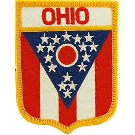 OHIO State Shield Embroidered Patch Applique - USA United States of America Patch