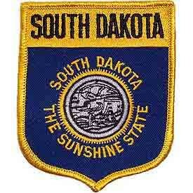 SOUTH DAKOTA State Shield Embroidered Patch Applique - USA United States of America Patch
