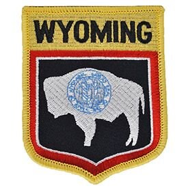 WYOMING State Shield Embroidered Patch Applique - USA United States of America Patch