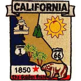 CALIFORNIA State Map Embroidered Patch Applique - USA United States of America Patch