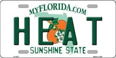 HEAT Florida State Background Metal License Plate Sign Novelty Vanity