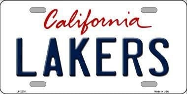 LAKERS California State Background Metal License Plate Sign Novelty Vanity
