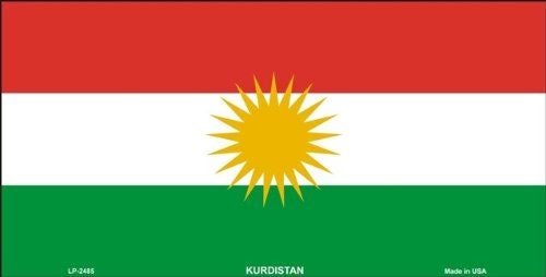 KURDISTAN FLAG Metal License Plate Sign Novelty Vanity Kurd Craft Supply