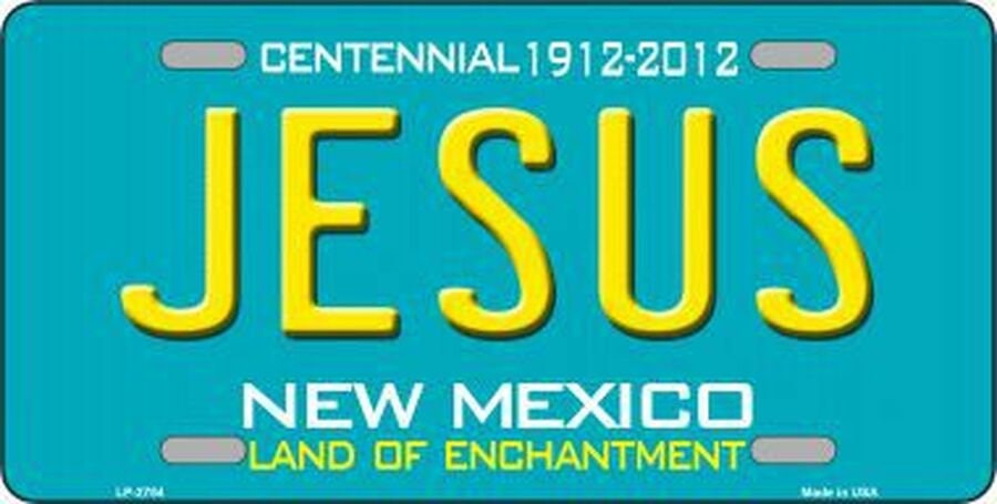 JESUS New Mexico State Background Metal License Plate Sign Novelty Vanity Craft Supply