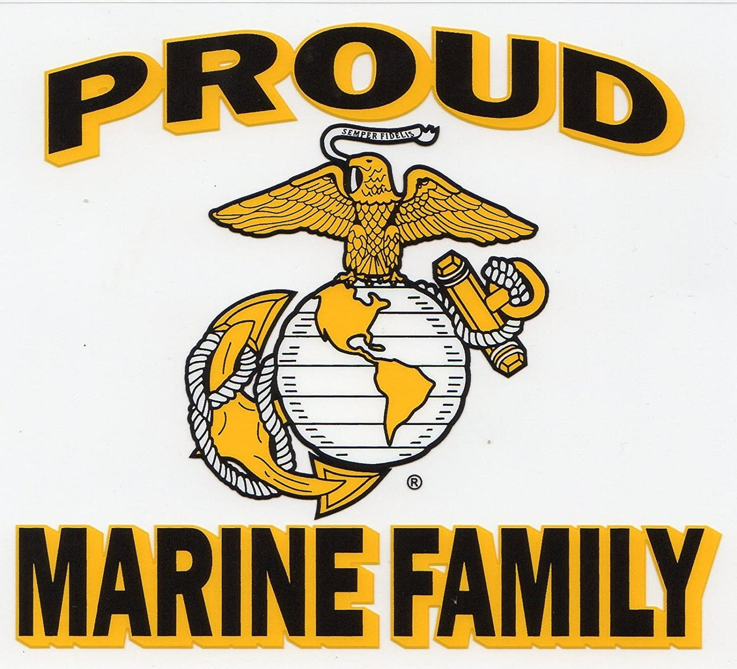 PROUD MARINE FAMILY Clear Decal Sticker - United States Marine Corps Clear Decal For Car Truck Window usmc Military Craft Supply