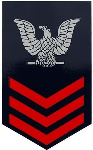 U.S. NAVY E-6 1st Class Petty Officer (Red) Clear Decal Sticker - United States NAVY Clear Decal For Car Truck Window Vehicle Military