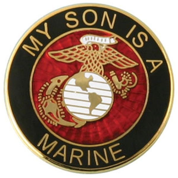 My Son Is A Marine Lapel Pin - United States Marine Corps USMC Enamel Pin for Backpack Tie Shirt Trading Button Pinback