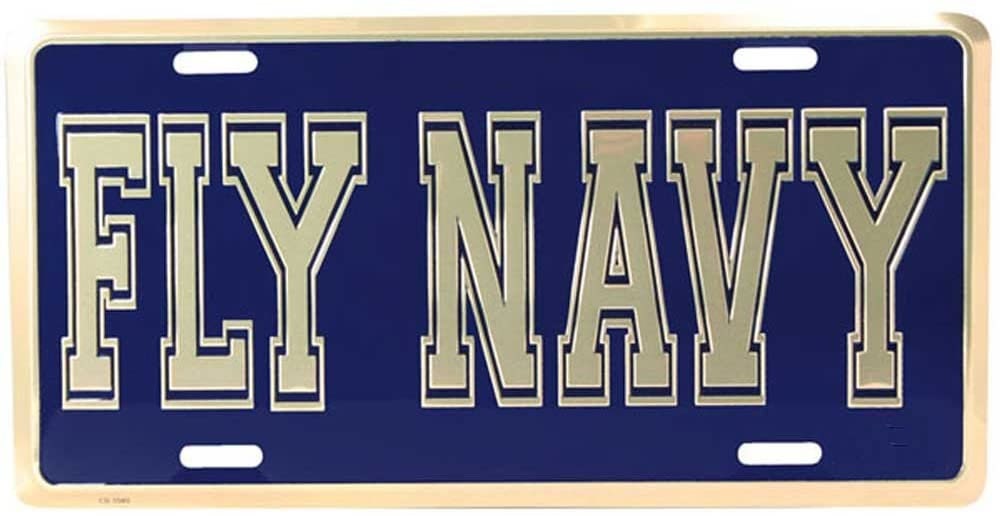 U.S. NAVY Fly Navy Metal License Plate - Military Vet Veteran - USN United States Navy Fly Navy