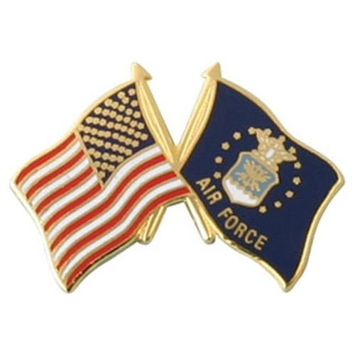 U.S. AIR FORCE Crossed Flags Lapel Pin - American Flag USAF Enamel Pin for Backpack Tie Shirt Trading Button Pinback Craft Supply