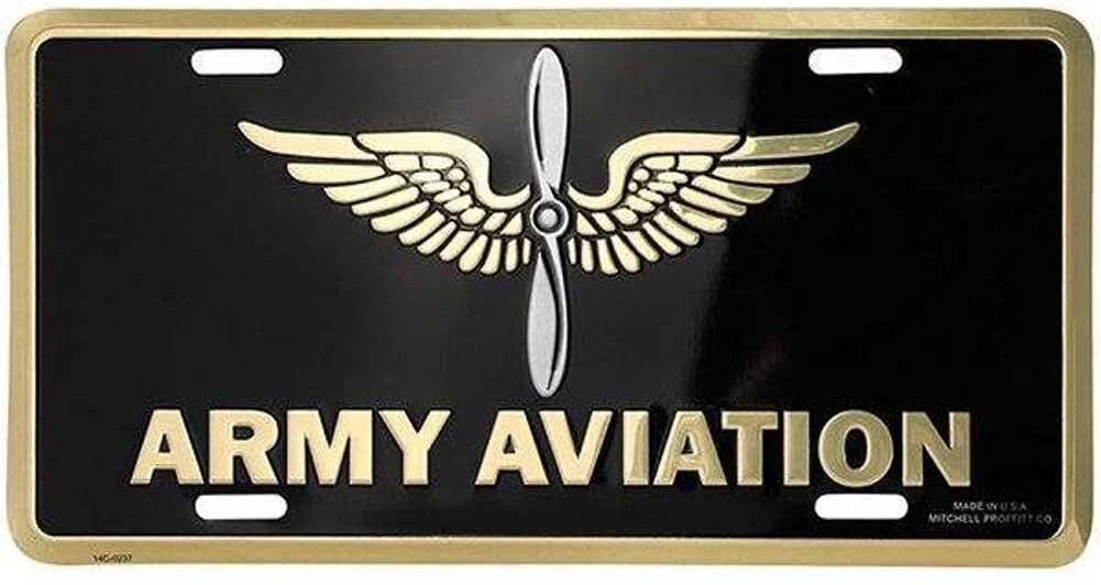 U.S. ARMY Aviation Metal License Plate - Military Vet Veteran - United States ARMY Aviation Craft Supply