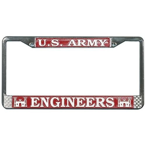U.S. ARMY ENGINEERS Metal Chrome License Plate Frame United States Army Engineers