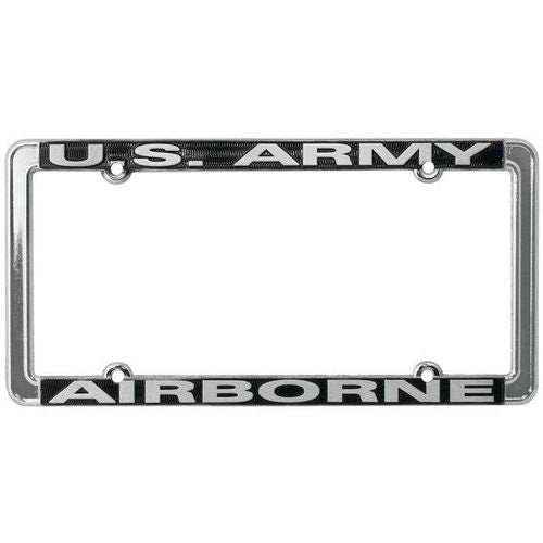 U.S. ARMY AIRBORNE Thin Rim Metal Chrome License Plate Frame United States Army Combat Infantry