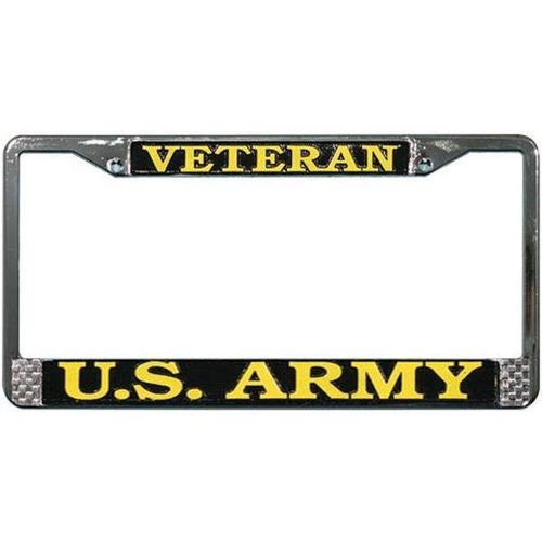 U.S. ARMY VETERAN Metal Chrome License Plate Frame United States Army Veteran