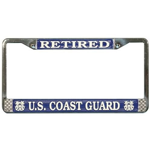 U.S. COAST GUARD Retired Metal License Plate Frame - United States Coast Guard Retired USCG