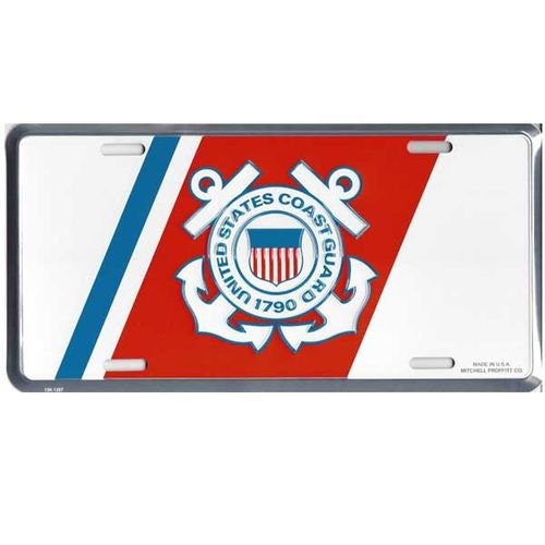 U.S. COAST GUARD Insignia Logo Metal License Plate - Military Vet Veteran - United States Coast Guard