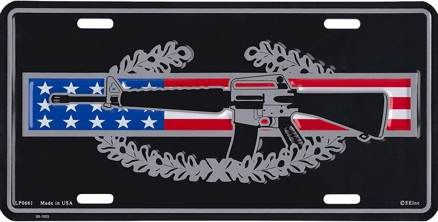 ARMY Combat Infantryman Badge CIB M16 Metal License Plate - Military Vet Veteran - United States Army