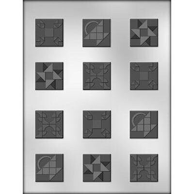 QUILT SQUARES Chocolate Candy Mold -- Fabric Quilting Squares