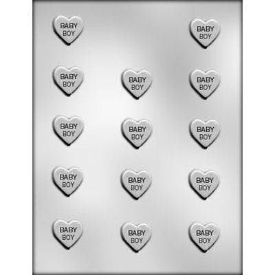 BABY BOY HEART Chocolate Candy Mold -- Valentines Baby Shower