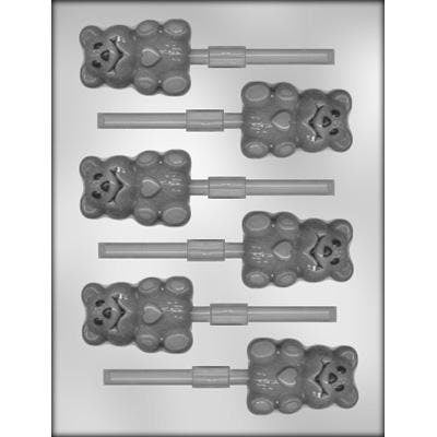 BEAR WITH HEART Sucker Chocolate Candy Mold -- Love Valentine Teddy