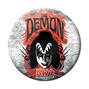 KISS The Demon Pinback Button Badge - Rock Band Logo - Round 1.25" Button
