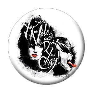 KISS Drive Us Wild Pinback Button Badge - Rock Band Logo - Round 1.25" Button