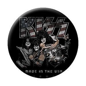 KISS Band Made In The USA Pinback Button Badge - Rock Band Logo - Round 1.25" Button