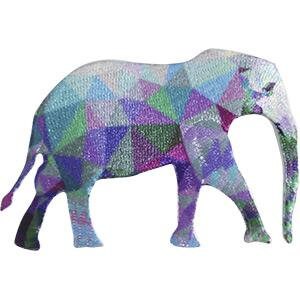 Geometric Elephant Patch - Embroidered Patch Applique - Zoo Animal