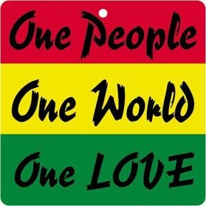 Reggae Rasta Jamaican Air Freshener - One People One World One Love