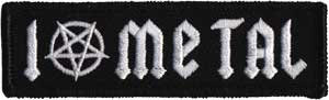 I LOVE METAL Embroidered Patch Applique - Rock N Roll Metal Music