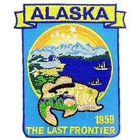 ALASKA State Map Embroidered Patch Applique - USA United States of America Patch