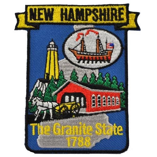NEW HAMPSHIRE State Map Embroidered Patch Applique - USA United States of America Patch Craft Supply