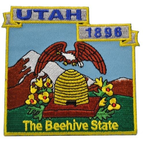 UTAH State Map Embroidered Patch Applique - USA United States of America Patch