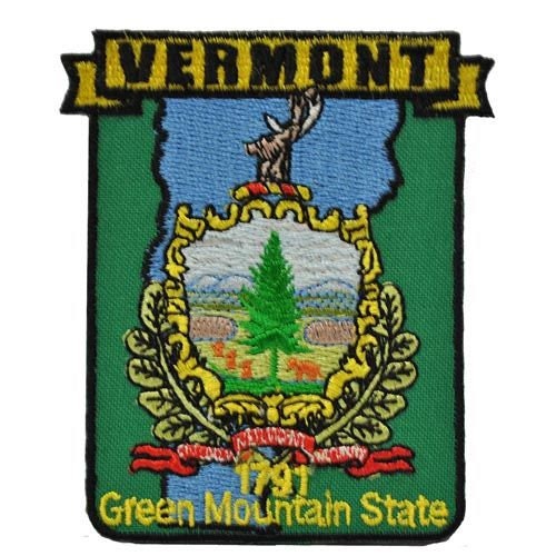 VERMONT State Map Embroidered Patch Applique - USA United States of America Patch