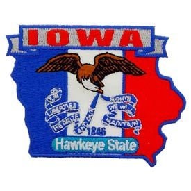 IOWA State Map Embroidered Patch Applique - USA United States of America Patch Craft Supply