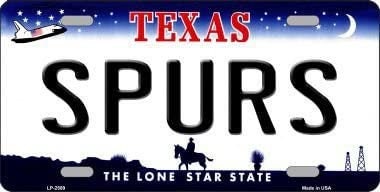 SPURS Texas State Background Metal License Plate Sign Novelty Vanity Basketball