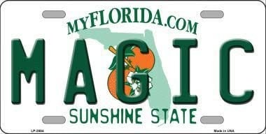 MAGIC Florida State Background Metal License Plate Sign Novelty Vanity