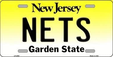 NETS New Jersey State Background Metal License Plate Sign Novelty Vanity