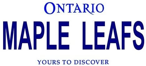 MAPLE LEAFS Ontario Canada Background Metal License Plate Sign Novelty Vanity