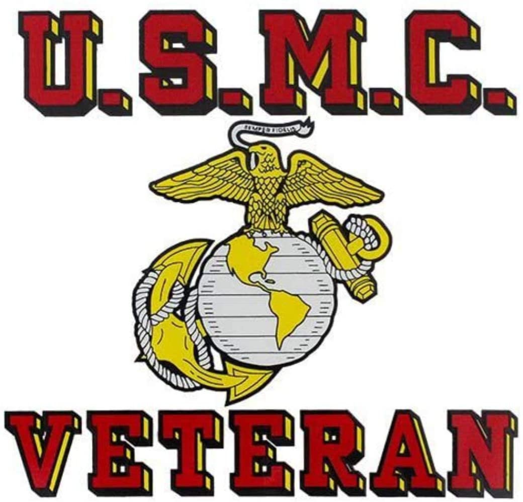 U.S.M.C. VETERAN Clear Decal Sticker - U.S. MARINE CORPS Clear Decal For Car Truck Window Vehicle Military