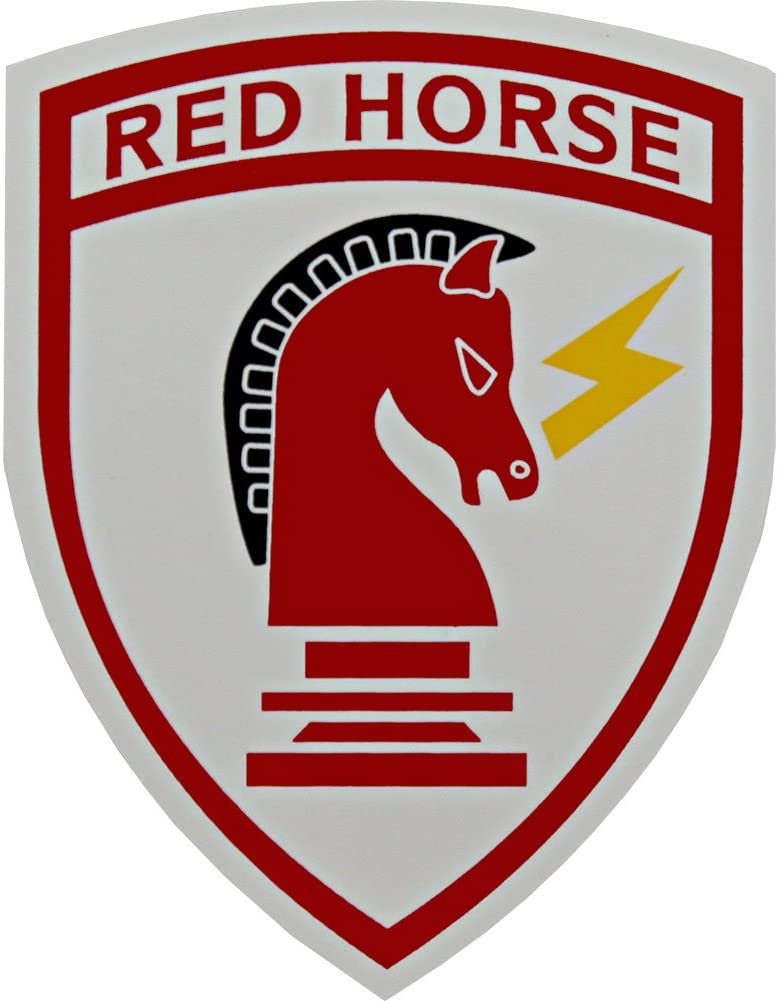 U.S. AIR FORCE Civil Engineer Red Horse Clear Decal Sticker - United States Air Force Clear Decal For Car Truck Window Vehicle Military