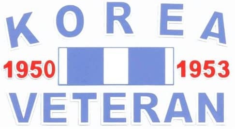KOREAN WAR VETERAN 1950-53 Clear Decal Sticker - Campaign Ribbon United States Military Clear Decal For Car Truck Window Vehicle