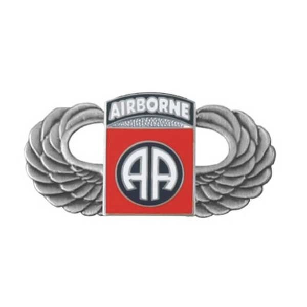 U.S. ARMY 82nd Airborne Division Lapel Pin - Silver Paratrooper Wings Enamel Pin for Backpack Tie Shirt Trading Button Pinback