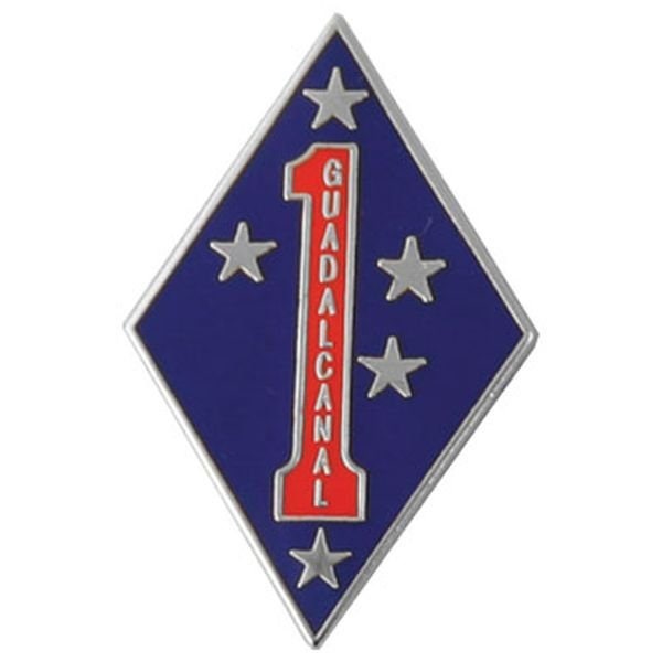 MARINE CORPS 1st Marine Division GUADALCANAL Lapel Pin - Enamel Pin for Backpack Tie Shirt Trading Button Pinback